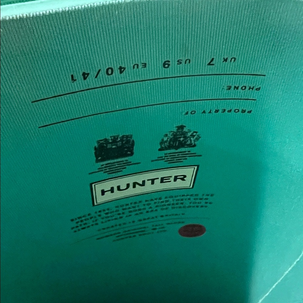 Hunter Tall Gloss Rain Boots in Turquoise - Picture 5 of 13